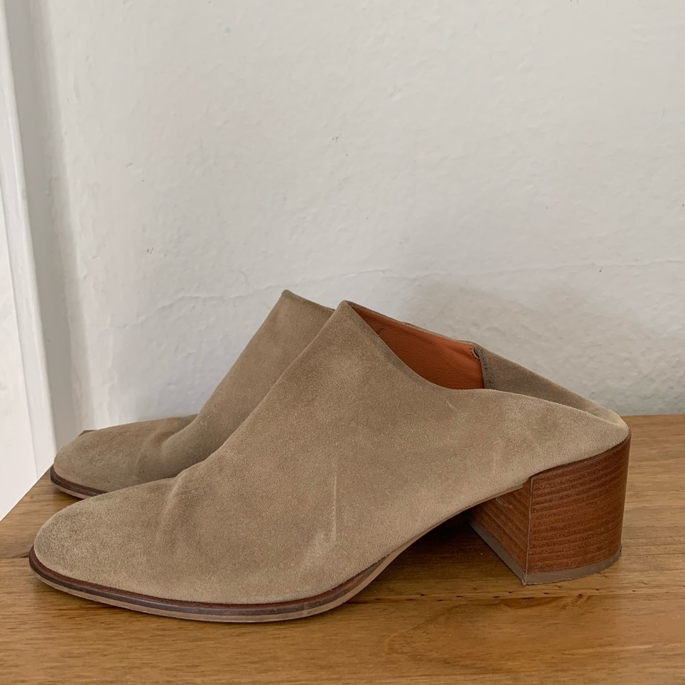 Everlane suede heel mules